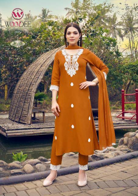 Woodee white lotus vol-2 Kurti exporters in Pune